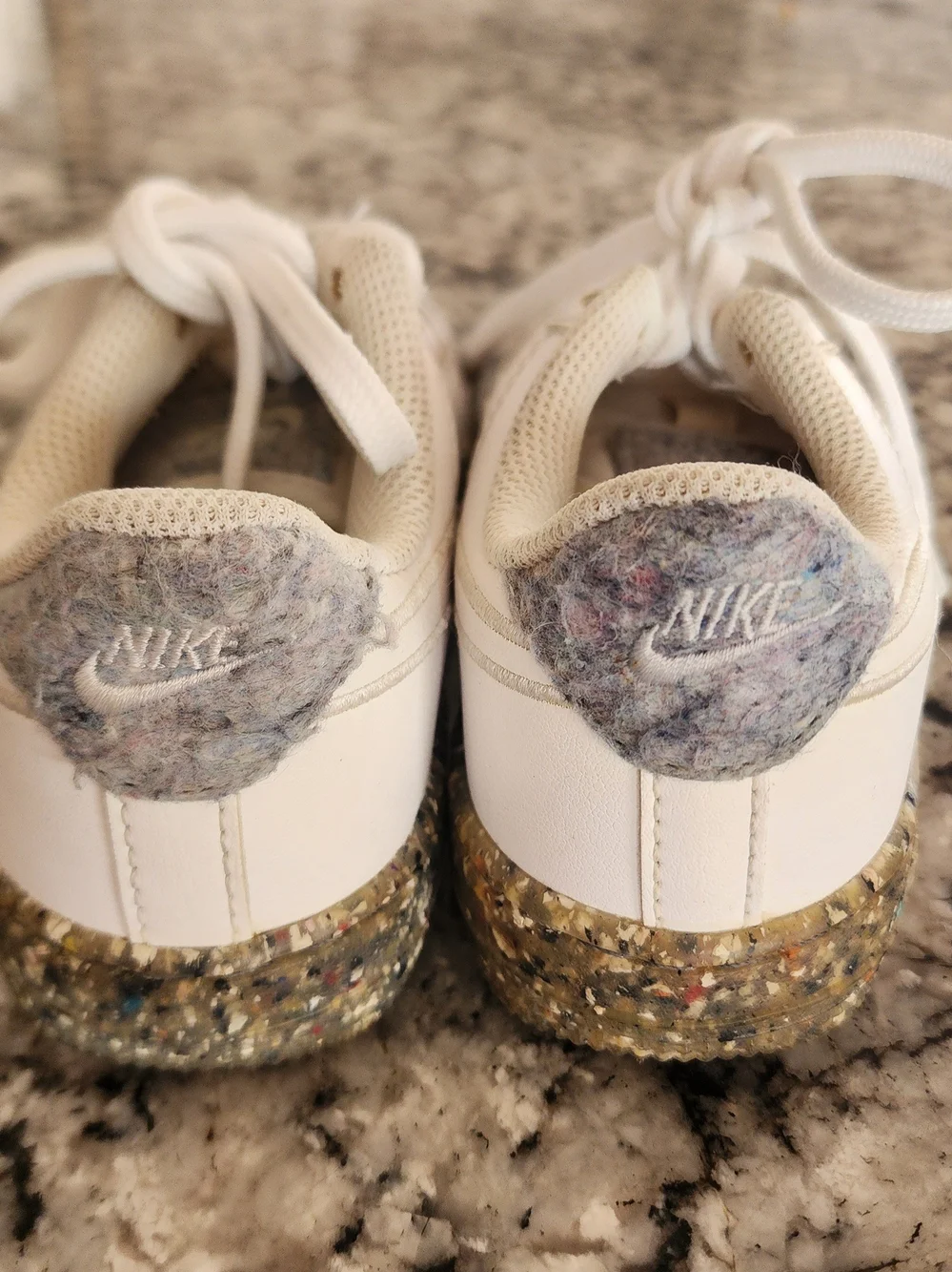 Nike White Low-Top Sneakers with Multicolor Recycled Speckled Sole